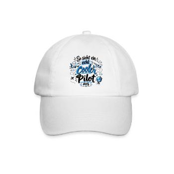 So sieht ein echt cooler Pilot aus - Flugzeug - Baseballkappe - Weiß/Weiß - Vorne