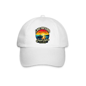 Angeln im Lake Ontario – Leben in den Großen Seen - Baseballkappe - Weiß/Weiß - Vorne