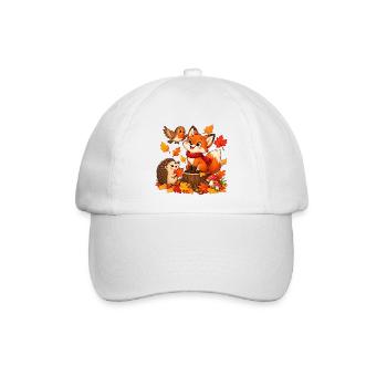 Herbst Waldtiere - Baseballkappe - Weiß/Weiß - Vorne