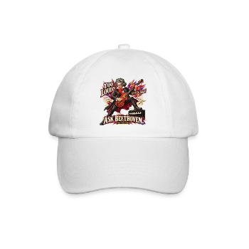 Lustiges Beethoven-Geschenk – Zu laut? Frag Beethoven! - Baseballkappe - Weiß/Weiß - Vorne