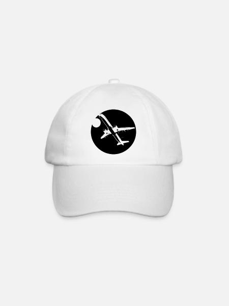 Flugzeug Skizze - Baseballkappe - Weiß/Weiß