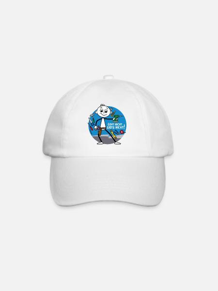 Geht nicht gibts nicht - Handwerker Comic - Baseballkappe - Weiß/Weiß