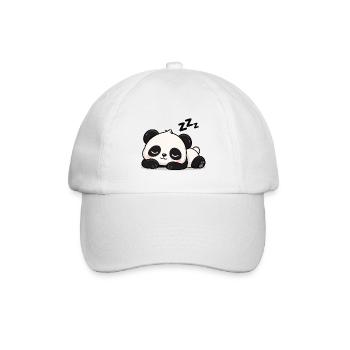 Schlafender Panda Traumzeit - Baseballkappe - Weiß/Weiß - Vorne