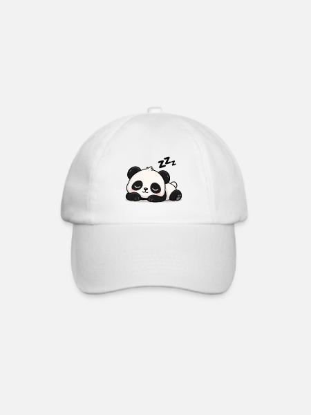 Schlafender Panda Traumzeit - Baseballkappe - Weiß/Weiß