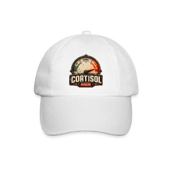 Cortisol Hoch – Vintage Abzeichen - Baseballkappe - Weiß/Weiß - Vorne