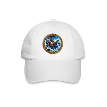 Poseidon auf rauen Wellen - Baseballkappe - Weiß/Weiß - Vorne
