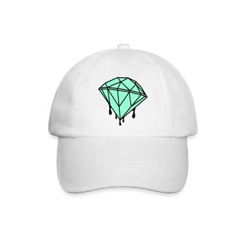 Geometrischer Mint-Diamant - Baseballkappe - Weiß/Weiß - Vorne
