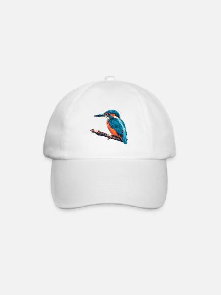 Eisvogel Risograph - Baseballkappe - Weiß/Weiß