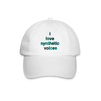 I Love Synthetic Voices Neon - Baseballkappe - Weiß/Weiß - Vorne