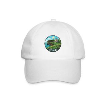 Irland-Reiseabzeichen Klippen von Moher Shamrock - Baseballkappe - Weiß/Weiß - Vorne