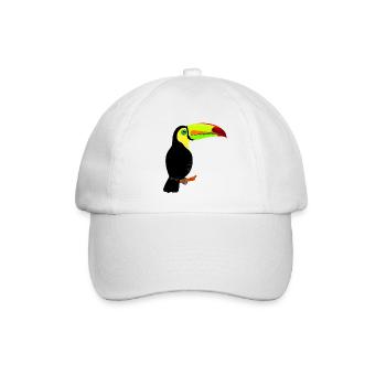 Neon-Tukan auf Schwarz - Baseballkappe - Weiß/Weiß - Vorne