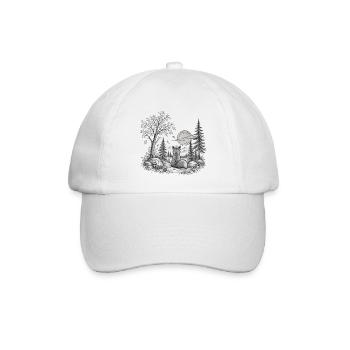 Cute Forrest - Niedlicher Wald - Baseballkappe - Weiß/Weiß - Vorne