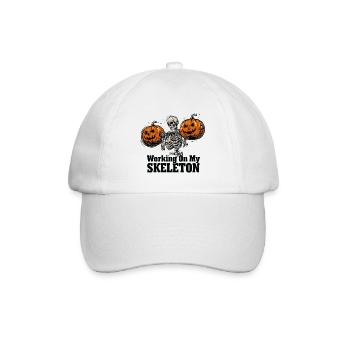 Knochentraining mit Kürbissen - Baseballkappe - Weiß/Weiß - Vorne