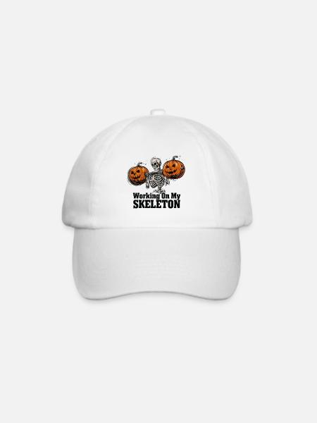 Knochentraining mit Kürbissen - Baseballkappe - Weiß/Weiß