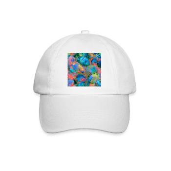 Regenbogen-Neonfisch - Baseballkappe - Weiß/Weiß - Vorne