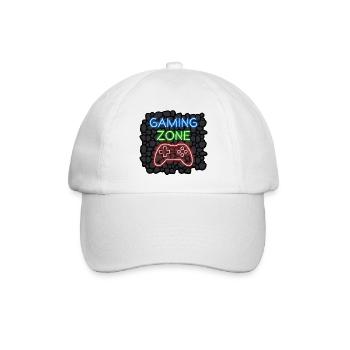 Gaming Zone Design für Gamer Zocker - Baseballkappe - Weiß/Weiß - Vorne