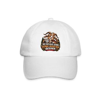 Genug Menschen für heute. - Baseballkappe - Weiß/Weiß - Vorne