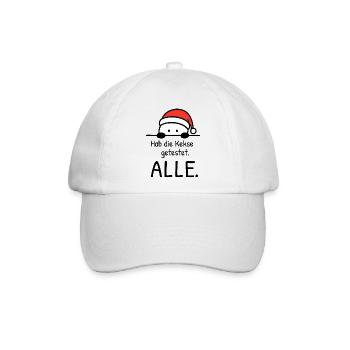 Hab die Kekse getestet. ALLE. | Weihnachtshumor - Baseballkappe - Weiß/Weiß - Vorne