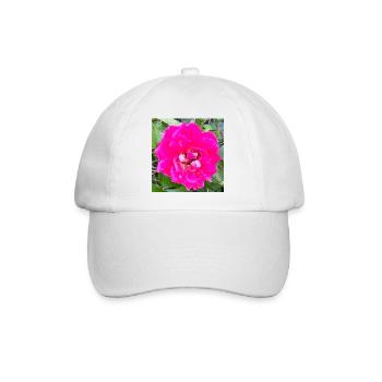 Rosa Rosenblüte - Baseballkappe - Weiß/Weiß - Vorne