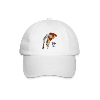 Knochenhand Pizza Bite Me - Baseballkappe - Weiß/Weiß - Vorne