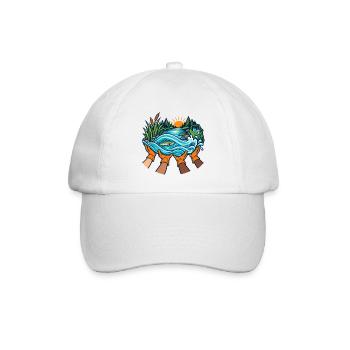 Flussfreunde – Gemeinsam für saubere Ufer - Baseballkappe - Weiß/Weiß - Vorne