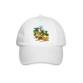 Bunter Vogel - Baseballkappe - Weiß/Weiß - Vorne