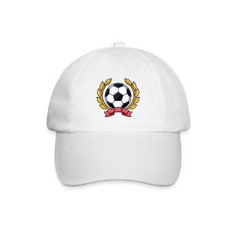 Fußball mit goldenem Lorbeerkranz - Baseballkappe - Weiß/Weiß - Vorne