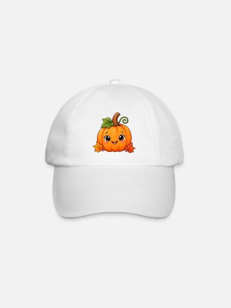 Süßer Kürbis – Herbst & Halloween T- Shirt - Baseballkappe - Weiß/Weiß