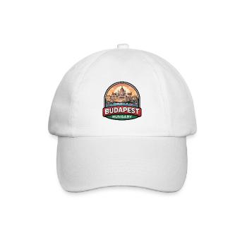 Budapest-Ungarn-Reiseabzeichen Parlamentsgeschenk - Baseballkappe - Weiß/Weiß - Vorne
