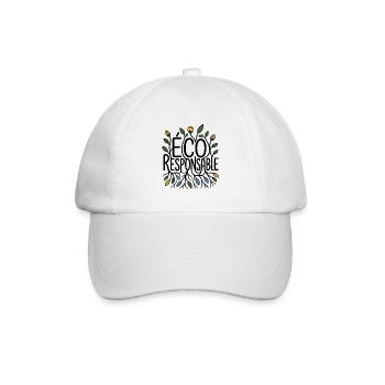 Ökologisch verantwortlich – Floral- und Naturbotanisches Design - Baseballkappe - Weiß/Weiß - Vorne