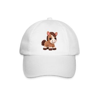 Häkelpferd Kuschelpony - Baseballkappe - Weiß/Weiß - Vorne