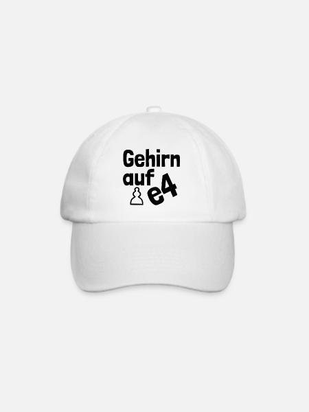 Gehirn_auf_e4 - Baseballkappe - Weiß/Weiß