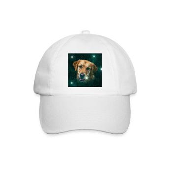 Weltraumhund Sternenpfote - Baseballkappe - Weiß/Weiß - Vorne