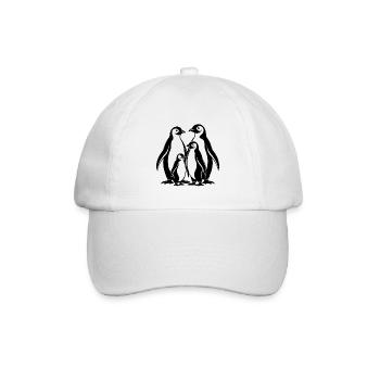 Pinguin-Familie - Baseballkappe - Weiß/Weiß - Vorne