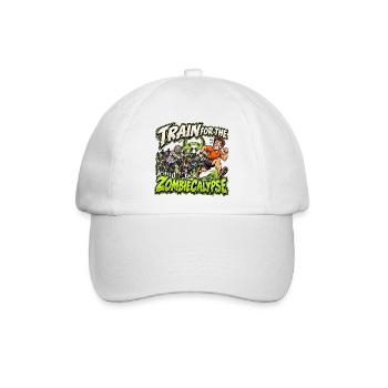 Zombiecalypse – Lauftraining mit Zombiehorde - Baseballkappe - Weiß/Weiß - Vorne
