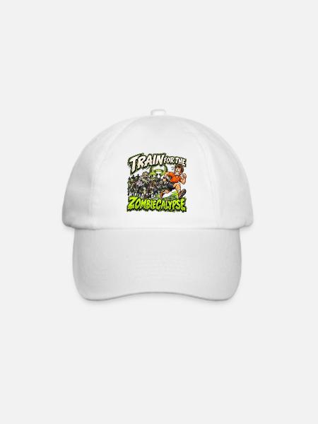 Zombiecalypse – Lauftraining mit Zombiehorde - Baseballkappe - Weiß/Weiß