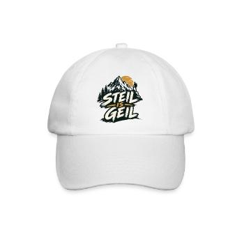 steil is geil - steil ist super - Baseballkappe - Weiß/Weiß - Vorne