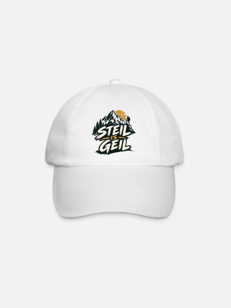steil is geil - steil ist super - Baseballkappe - Weiß/Weiß