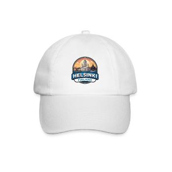 Helsinki Finnland Reiseabzeichen Kathedrale Geschenk - Baseballkappe - Weiß/Weiß - Vorne