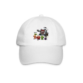 Zeichentrick-Gemüsejagdroboter - Baseballkappe - Weiß/Weiß - Vorne