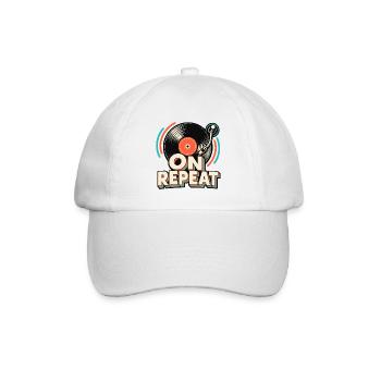 Wiederholende Vinyl - Baseballkappe - Weiß/Weiß - Vorne