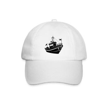 Fischerboot - Baseballkappe - Weiß/Weiß - Vorne