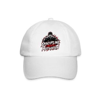 Disziplin Beats Motivation - Baseballkappe - Weiß/Weiß - Vorne