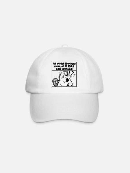 Lustiger Spruch Ich wie ich überlegen muss, ob 1 € - Baseballkappe - Weiß/Weiß