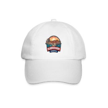 Dubrovnik Kroatien Reiseabzeichen Altstadt-Meer Geschenk - Baseballkappe - Weiß/Weiß - Vorne