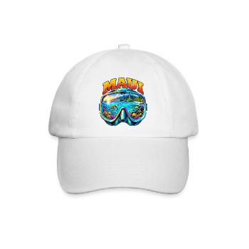 Maui Hawaii Taucher Schnorcheln Urlaub - Baseballkappe - Weiß/Weiß - Vorne