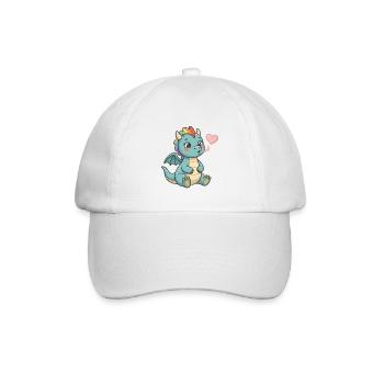Kuscheliger Regenbogen-Drache Herz - Baseballkappe - Weiß/Weiß - Vorne