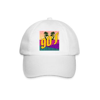 90s Neunziger Jahre - Baseballkappe - Weiß/Weiß - Vorne