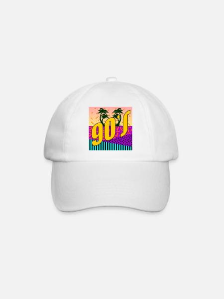 90s Neunziger Jahre - Baseballkappe - Weiß/Weiß