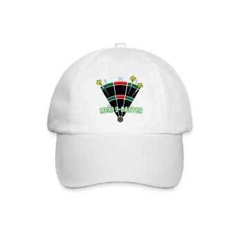 Mein 9-Darter  - Baseballkappe - Weiß/Weiß - Vorne